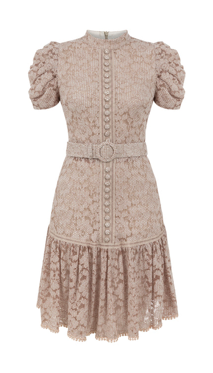 Lace Dress Pudra Elbise