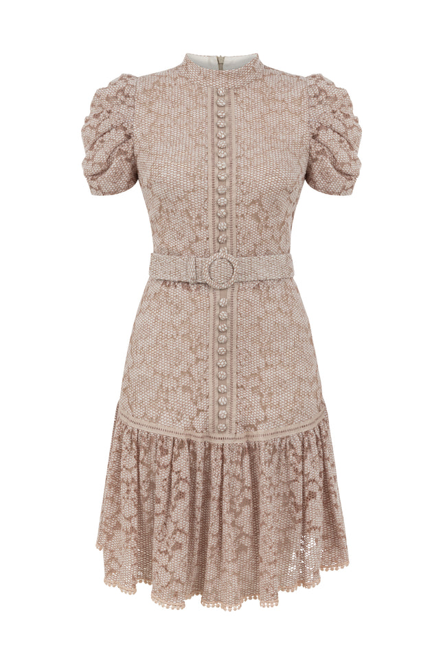 Lace Dress Pudra Elbise