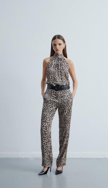 Wild Saten Leopar Bluz