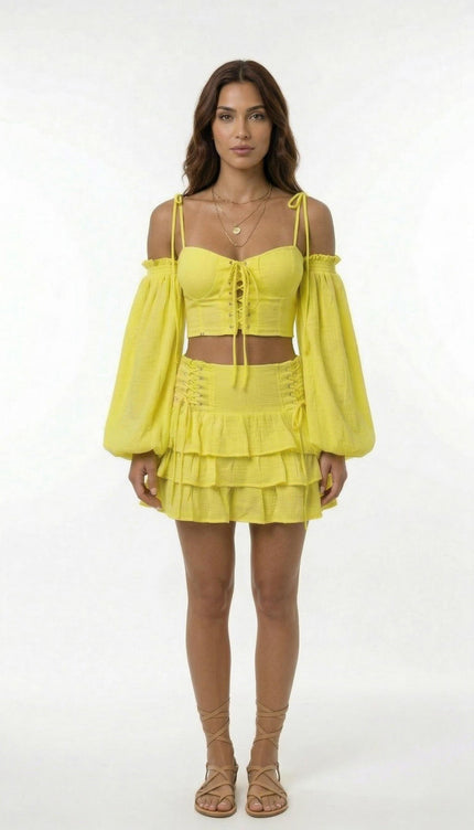 Yolk Crop & Mini Skirt