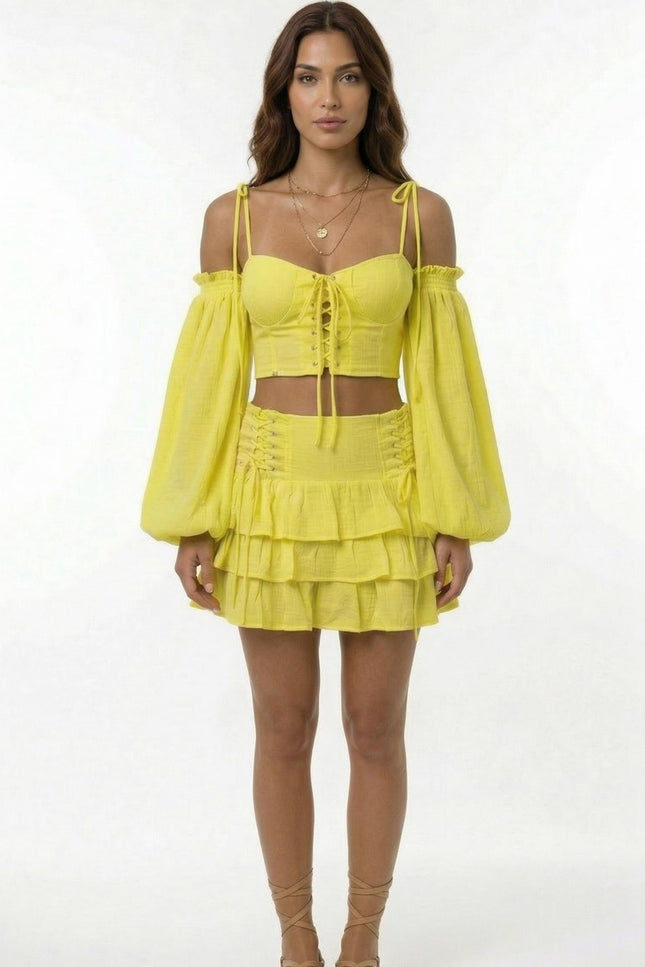 Yolk Crop & Mini Skirt