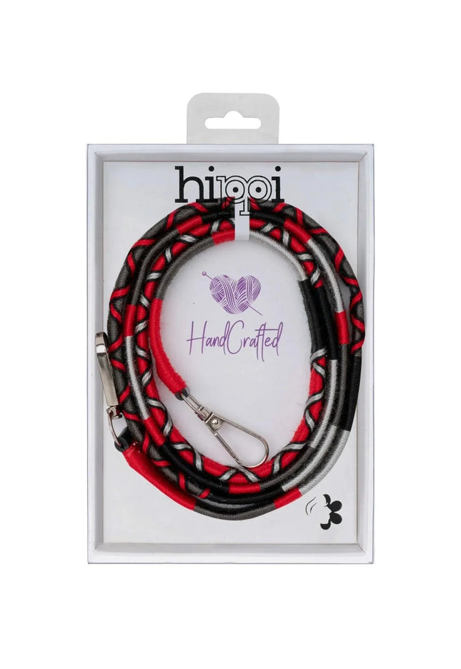 El Örgüsü Yassı Deri Ayarlanabilir Telefon Ve Çanta Askısı Kırmızı - Gri