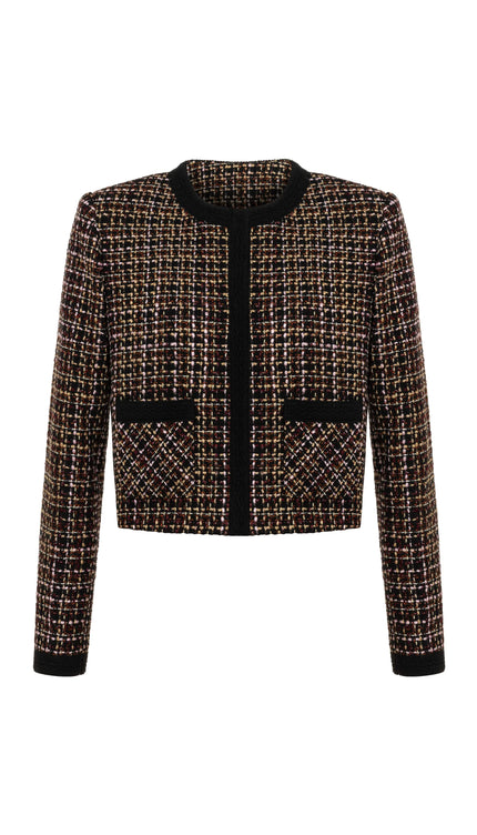 Aidias Regular Fit Kısa Boy Takma Kol Bisiklet Yaka Siyah Ceket