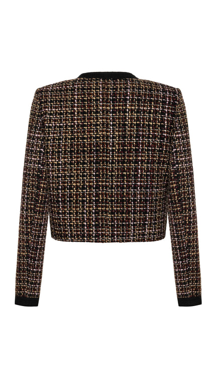 Aidias Regular Fit Kısa Boy Takma Kol Bisiklet Yaka Siyah Ceket