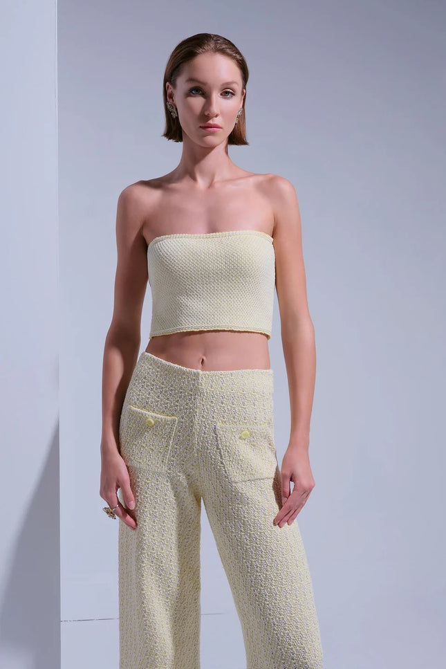 Çıkarılabilir Askılı Sarı Crop Top