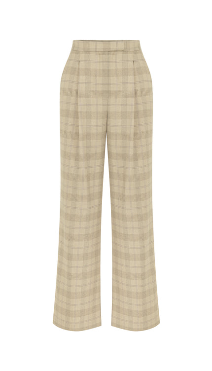 Daysee Regular Fit Standart Boy Geniş Paça Bej Renk Kadın Pantolon