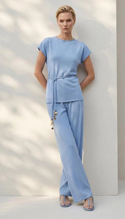 El İşi Gold Aksesuar Kemerli Bluz