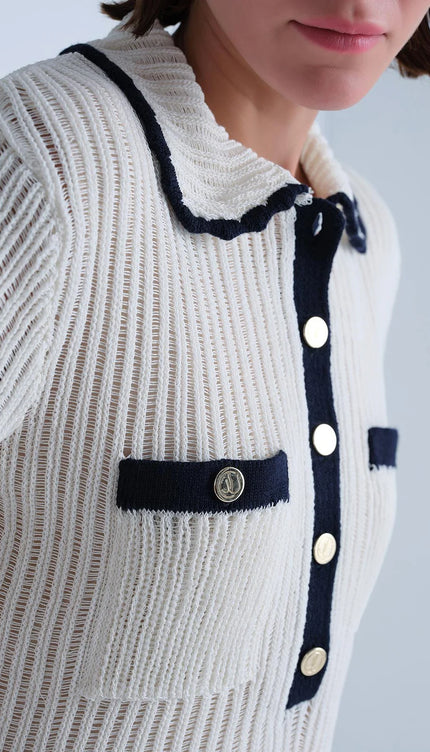 Polo Yaka Cep Detaylı Mini Elbise