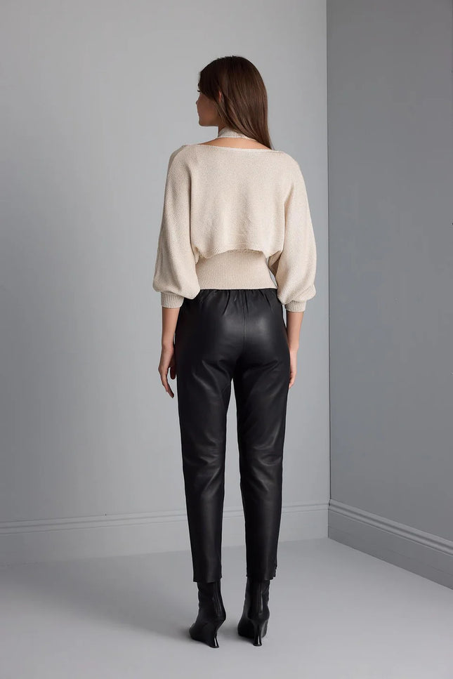 Bej Triko Crop Hırka